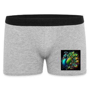 Pfau - Männer Boxer Shorts - Grau meliert - Vorne