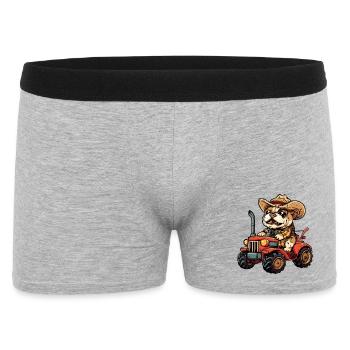 Bulldog chien tracteur agriculteur - Boxer Homme - gris chiné - Devant