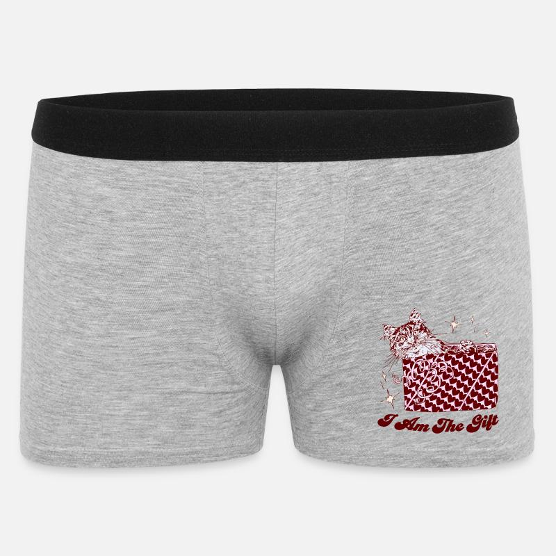 ICH BIN DAS GESCHENK - Männer Boxer Shorts - Grau meliert