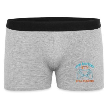 Niedriger Akku Weiter Spielen - Männer Boxer Shorts - Grau meliert - Vorne