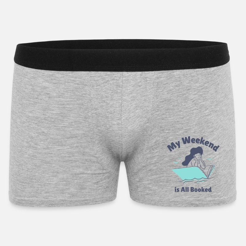 Mon week-end est réservé Bonne lecture - Boxer Homme - gris chiné