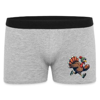 Thanksgiving Football Truthahn - Männer Boxer Shorts - Grau meliert - Vorne
