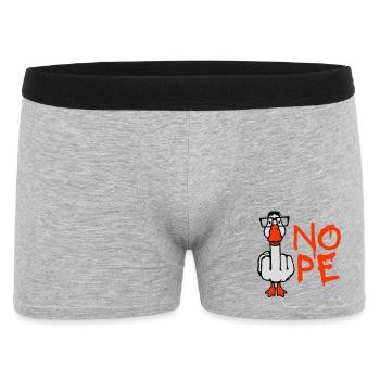 Goose Nope Middle Finger Nerd Geek Horn-Rimmed Glasses Smart - Men's Boxer Shorts - heather grey - Front