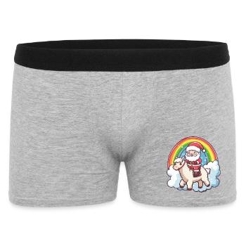 Alpaca Llama Santa Claus Christmas - Men's Boxer Shorts - heather grey - Front