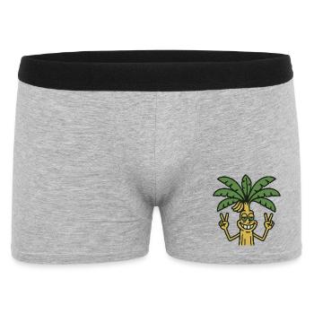 Funny Musa BananenPalme Cartoon peace Sommer - Männer Boxer Shorts - Grau meliert - Vorne