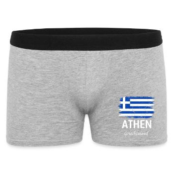 Athen - Männer Boxer Shorts - Grau meliert - Vorne