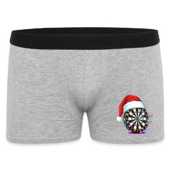 Darts Dartboard with Santa Hat Comic - Men's Boxer Shorts - heather grey - Front