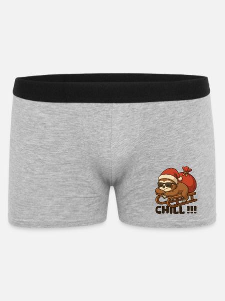 Chill Christmas sloth on sleigh - Men's Boxer Shorts - heather grey