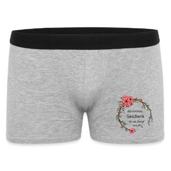 Hibiscus Flower Ring - Men's Boxer Shorts - heather grey - Front