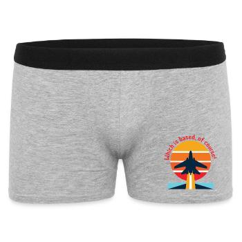 Retro airplane in sunset (Based?!) - Men's Boxer Shorts - heather grey - Front