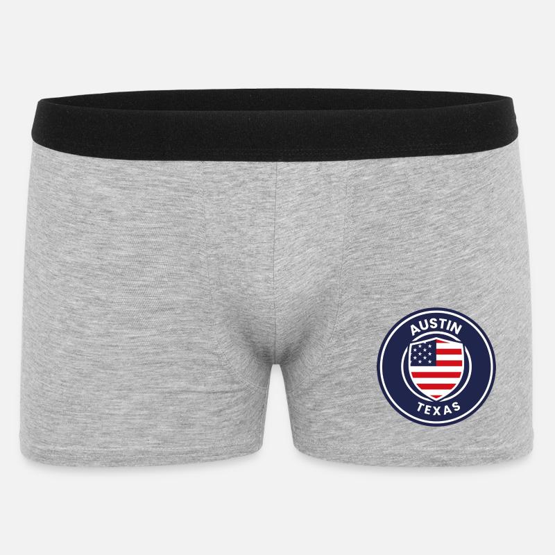 Austin Texas Shield Emblem - Männer Boxer Shorts - Grau meliert
