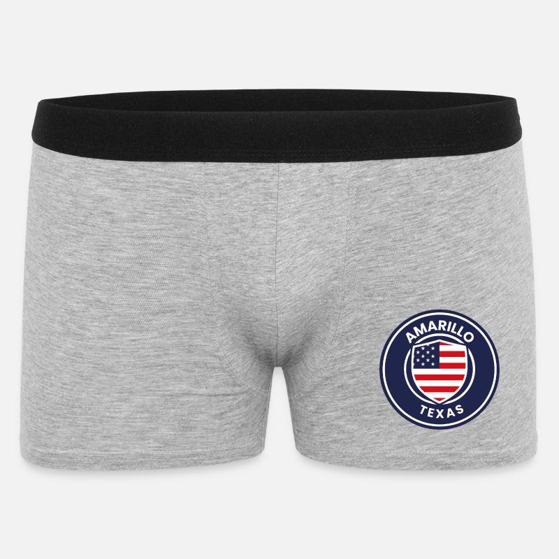 Texas-Abzeichen im amerikanischen Schild - Männer Boxer Shorts - Grau meliert
