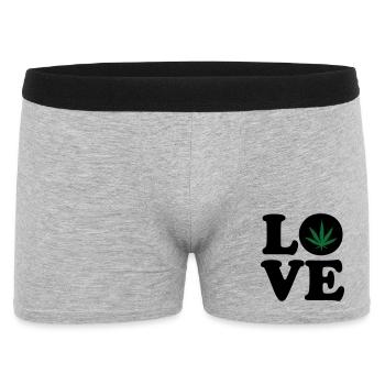 Love weed cannabis  - Boxer Homme - gris chiné - Devant