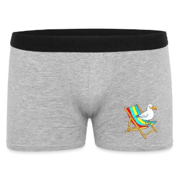 Seagull on colorful beach chair - Men's Boxer Shorts - heather grey - Front