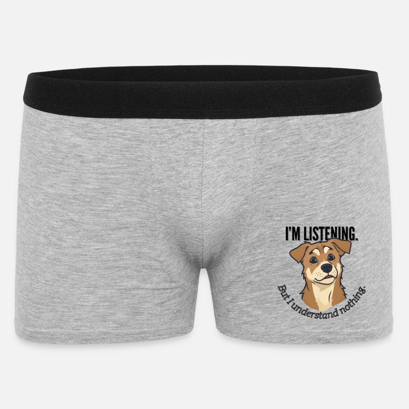 Ich höre das Hunde-Meme - Männer Boxer Shorts - Grau meliert
