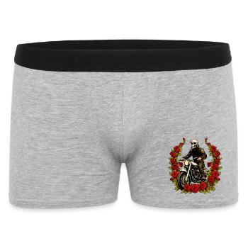 Motorrad Skelett Rosen - Männer Boxer Shorts - Grau meliert - Vorne