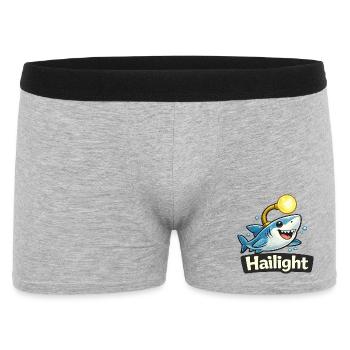 Hai Light / Highlight lustiges Wortwitz Shirt - Männer Boxer Shorts - Grau meliert - Vorne