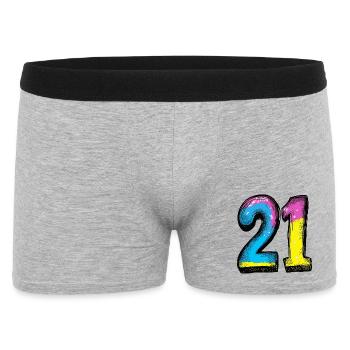 21 Nombre Coloré - Boxer Homme - gris chiné - Devant