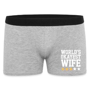 World's Okayest Wife Tee - Men's Boxer Shorts - heather grey - Front