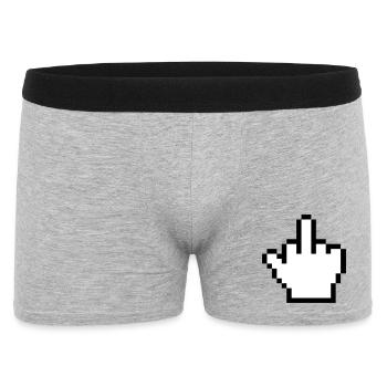 Mouse Hand Middle Finger Mouse Pointer - Men's Boxer Shorts - heather grey - Front