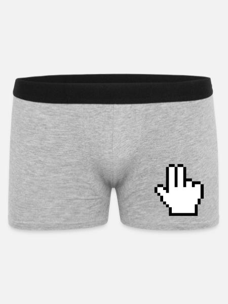 Mouse hand 2 fingers - Men's Boxer Shorts - heather grey
