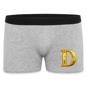 Goldenes D Monogramm - Männer Boxer Shorts - Grau meliert - Vorne