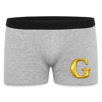 Gold G Motif – Metallic Letter - Men's Boxer Shorts - heather grey - Front
