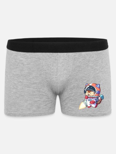 Astronaute chat en combinaison spatiale - Boxer Homme - gris chiné