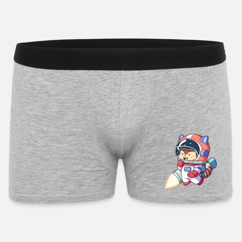 Astronaute chat en combinaison spatiale - Boxer Homme - gris chiné