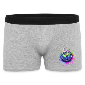 Colorful clock with splashes of color - Men's Boxer Shorts - heather grey - Front