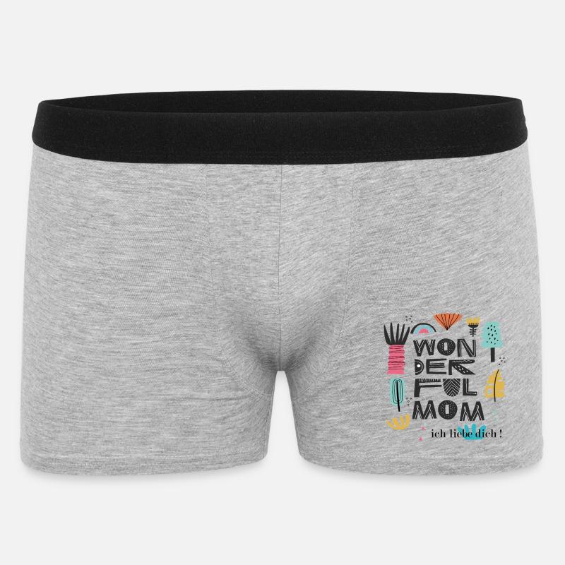 Wunderbare Mama  - Männer Boxer Shorts - Grau meliert