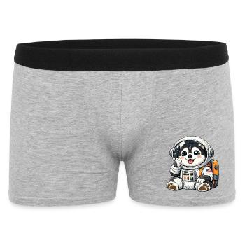 Cute Dog Husky Astronaut in Space Cartoon Ent - Men's Boxer Shorts - heather grey - Front
