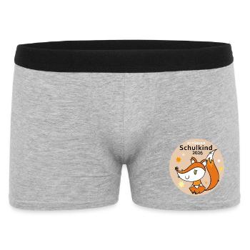 Schulkind 2026  - Männer Boxer Shorts - Grau meliert - Vorne