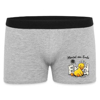 Chaos-Quietscheente  - Männer Boxer Shorts - Grau meliert - Vorne