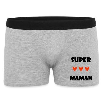 MAMAN. FÊTE DES MÈRES. COEUR. FÊTE. BONNE FÊTE - Boxer Homme - gris chiné - Devant