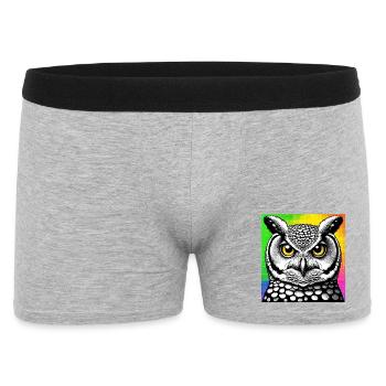Eule - Männer Boxer Shorts - Grau meliert - Vorne