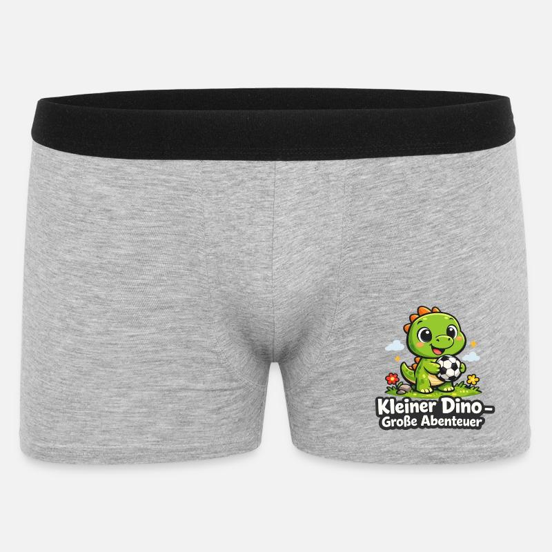 Kleiner Dino – Große Abenteuer - Männer Boxer Shorts - Grau meliert