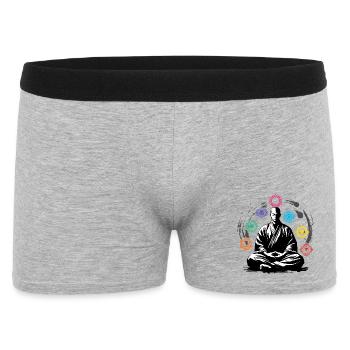 Chakra Meditating Zen Relax  - Men's Boxer Shorts - heather grey - Front