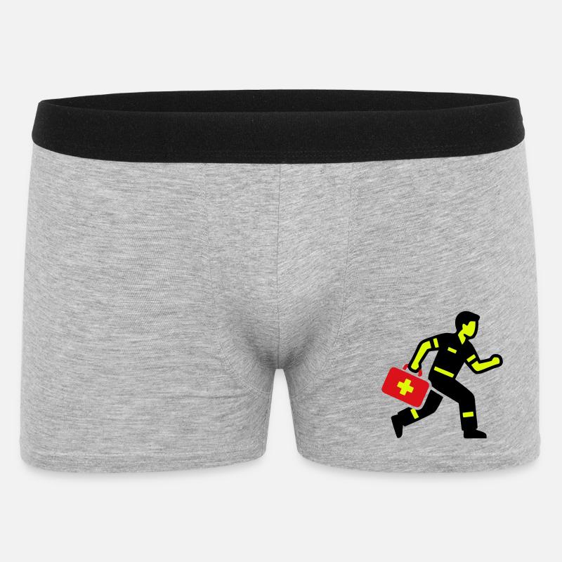 Sanitäter Notarzt Notfallkoffer - Männer Boxer Shorts - Grau meliert