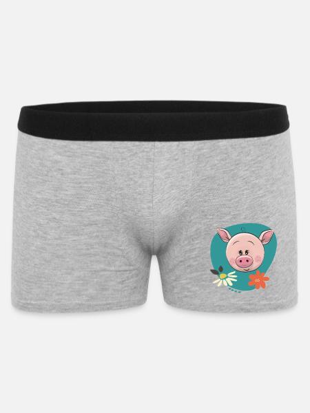 Cochon mignon - Boxer Homme - gris chiné
