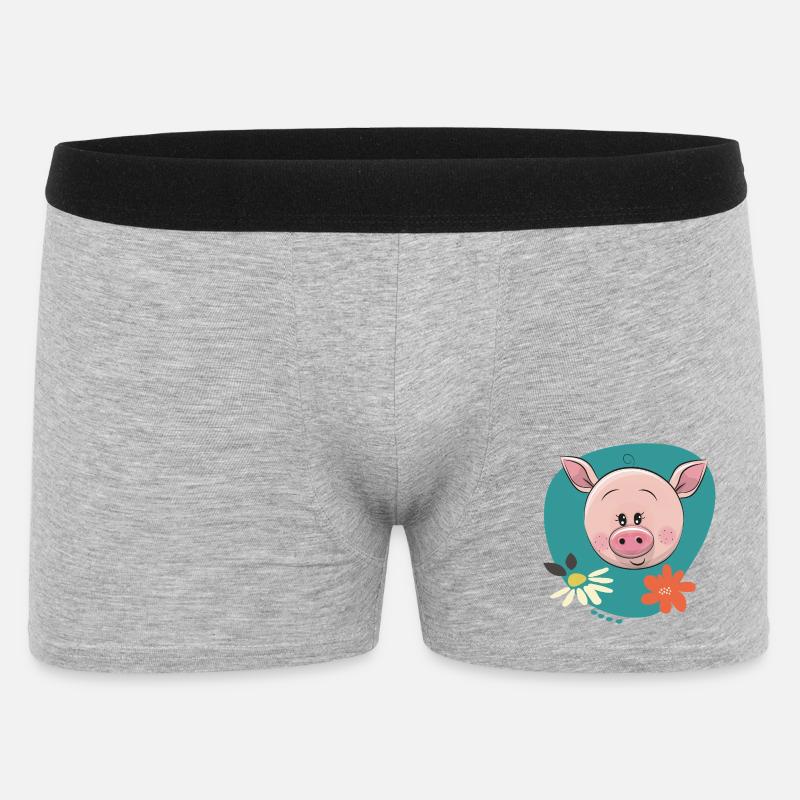 Cochon mignon - Boxer Homme - gris chiné
