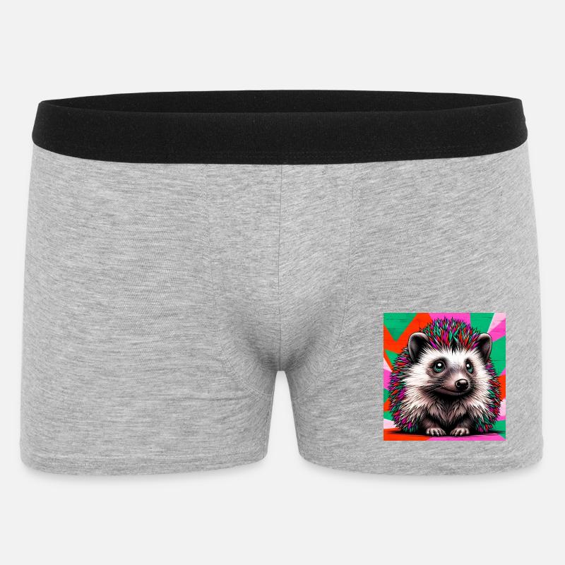 Igel - Männer Boxer Shorts - Grau meliert