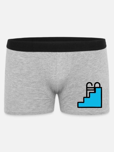 Pool Ladder Swimming Pool Icon - Men's Boxer Shorts - heather grey