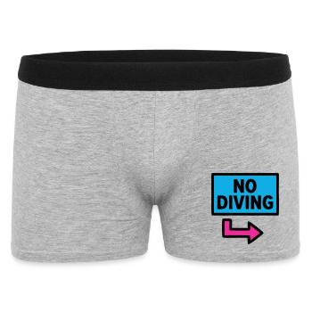 No Diving Sign Pool Retro - Men's Boxer Shorts - heather grey - Front