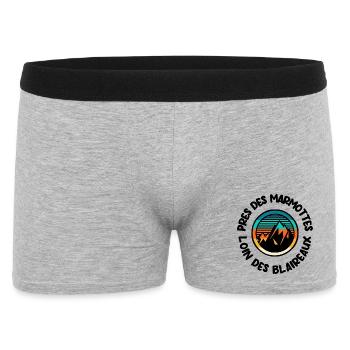 Marmottes montagne  - Boxer Homme - gris chiné - Devant