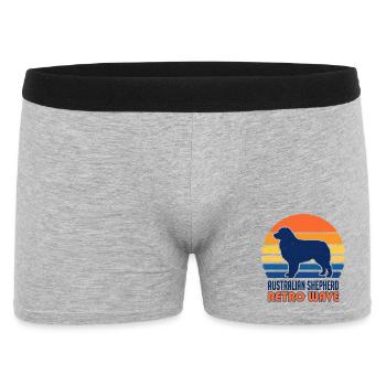 Retro Wave Aussie : Vintage Australian Shepherd - Boxer Homme - gris chiné - Devant