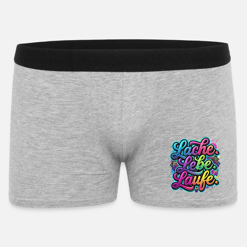 Laugh Live Run Graffiti - Boxer Homme - gris chiné