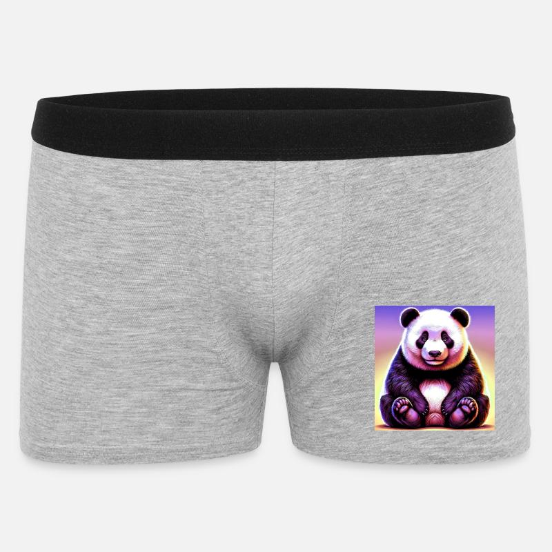 Panda - Männer Boxer Shorts - Grau meliert