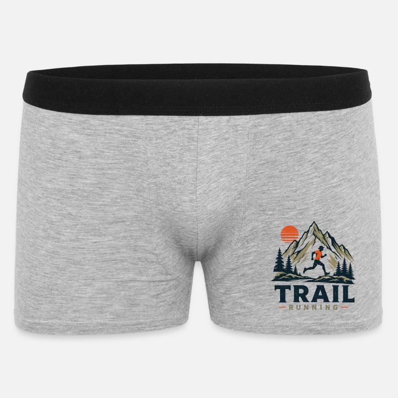 Trailrunning - Männer Boxer Shorts - Grau meliert
