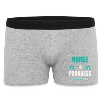Nurse In Progress - Krankenschwester - Männer Boxer Shorts - Grau meliert - Vorne